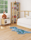 Whimsy Wonders Wool Collection Area Rug -  Grove Round Blue  lifestyle 9