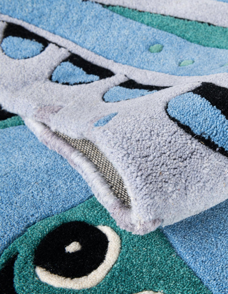 Whimsy Wonders Wool Collection Area Rug -  Grove Round Blue  lifestyle 13