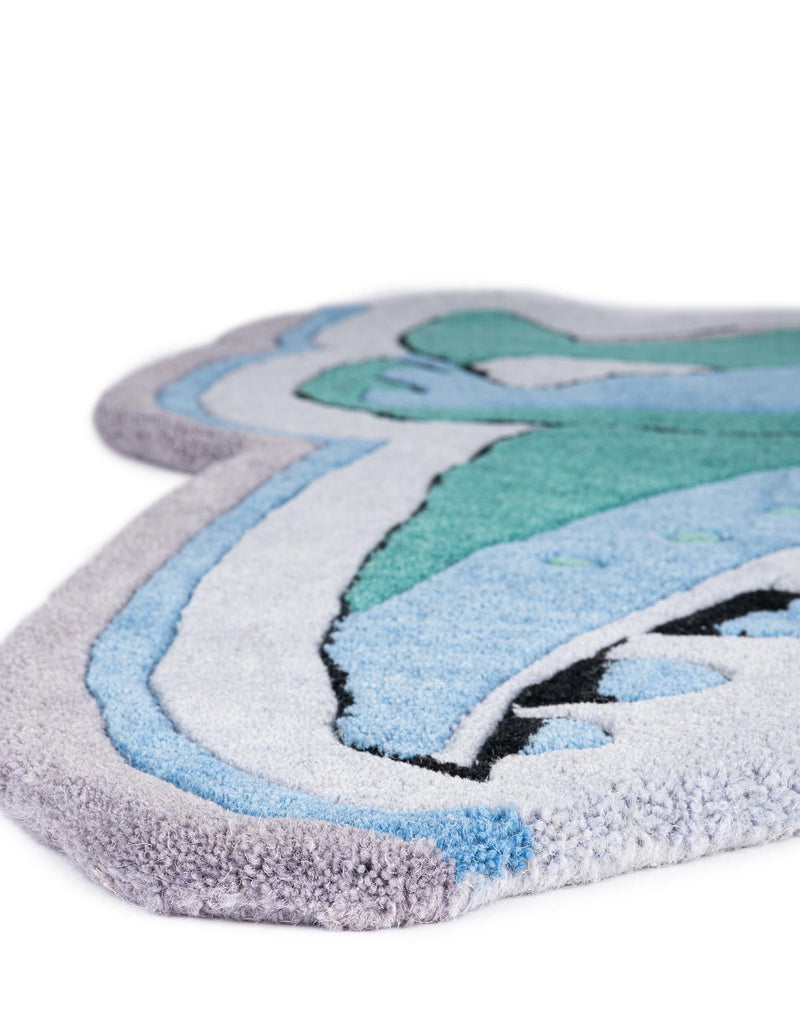 Whimsy Wonders Wool Collection Area Rug -  Grove Round Blue  lifestyle 14
