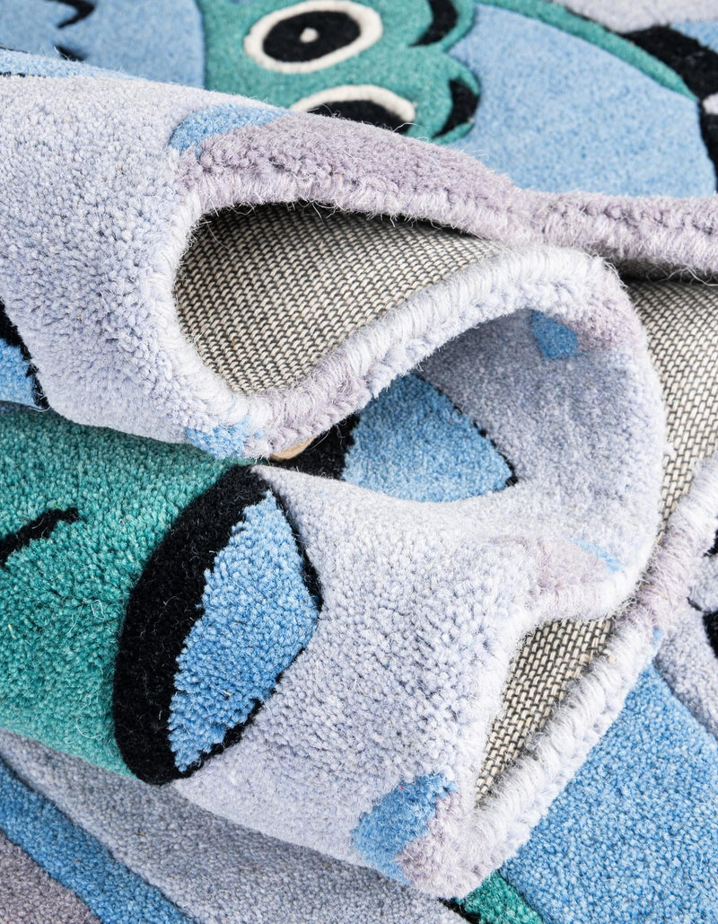 Whimsy Wonders Wool Collection Area Rug -  Grove Round Blue  lifestyle 20