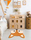 Whimsy Wonders Wool Collection Area Rug -  Meadow Round Orange and White  lifestyle 8