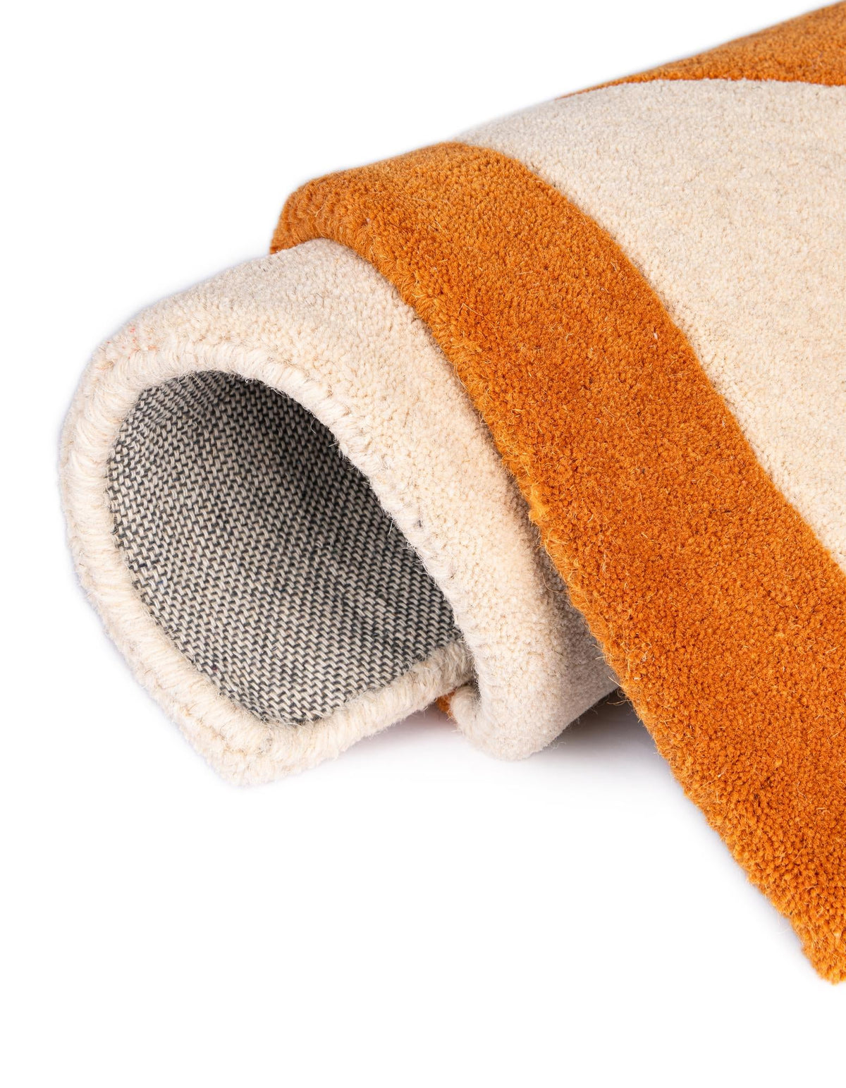 Whimsy Wonders Wool Collection Area Rug -  Meadow Round Orange and White  lifestyle 20