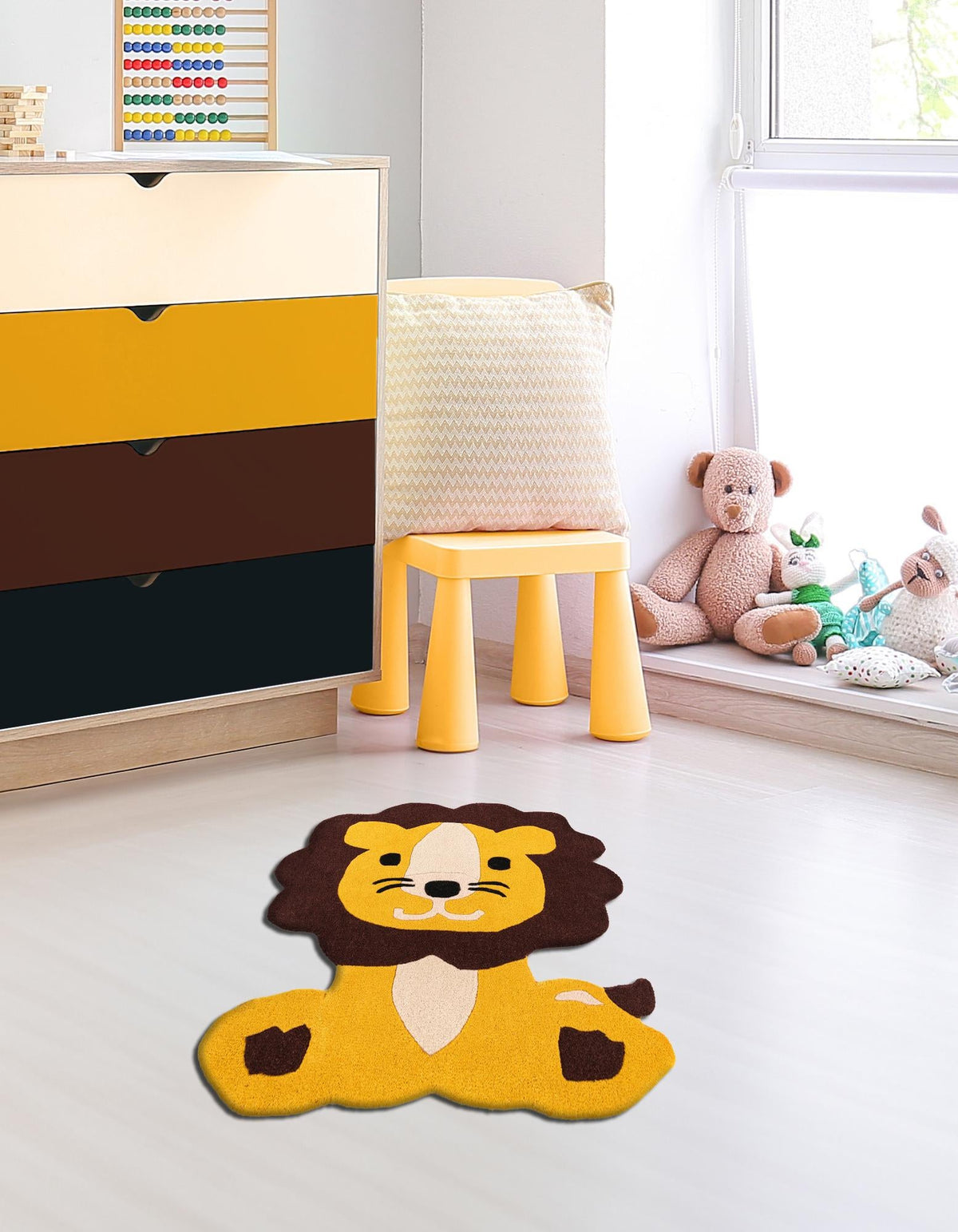 Whimsy Wonders Wool Collection Area Rug -  Jungle Rectangle Yellow  lifestyle 9