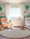 Savannah Sojourn Collection Area Rug - Serengeti Round Brown  lifestyle 53