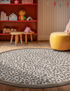 Savannah Sojourn Collection Area Rug - Serengeti Round Brown  lifestyle 73