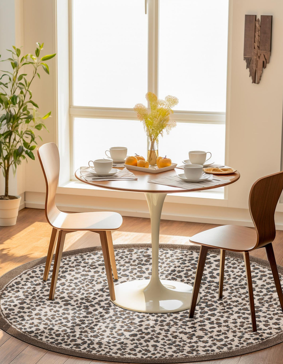 Savannah Sojourn Collection Area Rug - Serengeti Round Brown  lifestyle 88