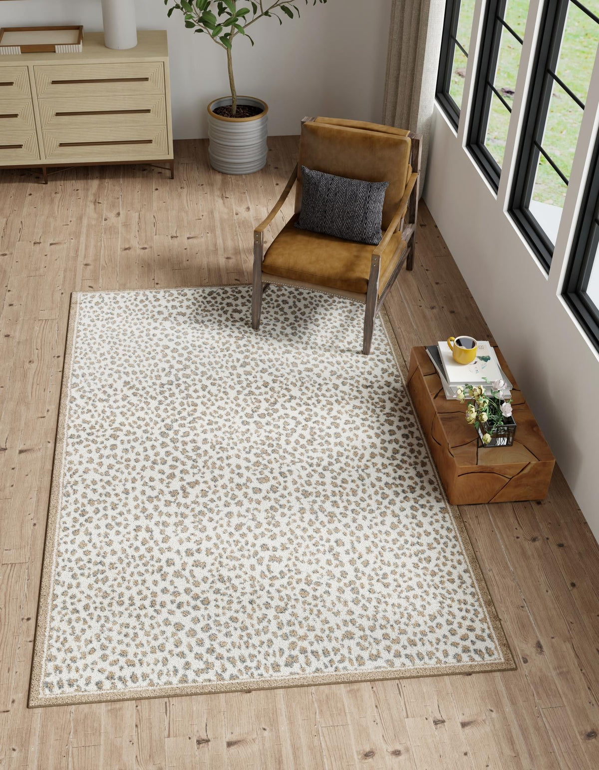 Savannah Sojourn Collection Area Rug - Serengeti Rectangle Brown  lifestyle 3