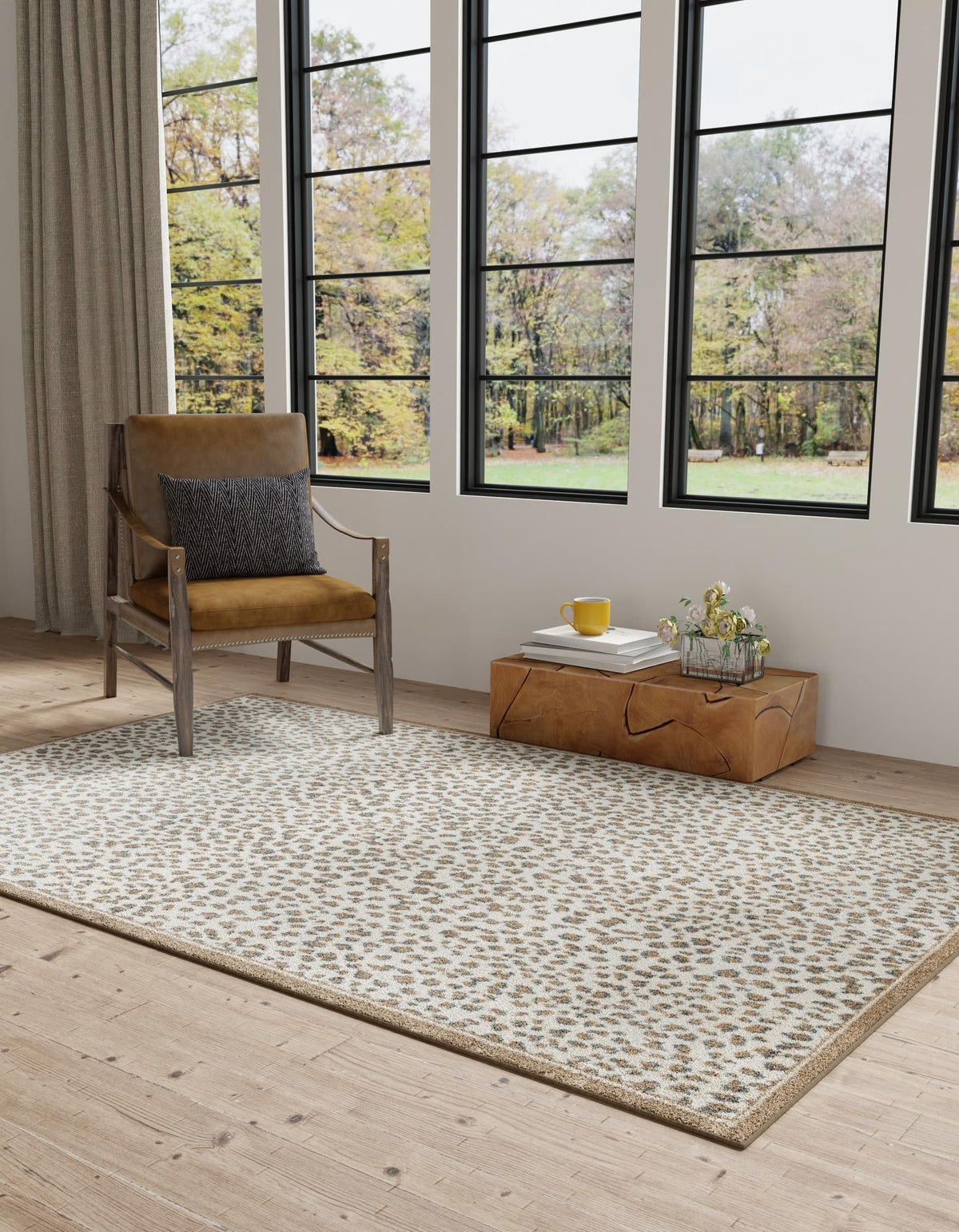 Savannah Sojourn Collection Area Rug - Serengeti Rectangle Brown  lifestyle 5