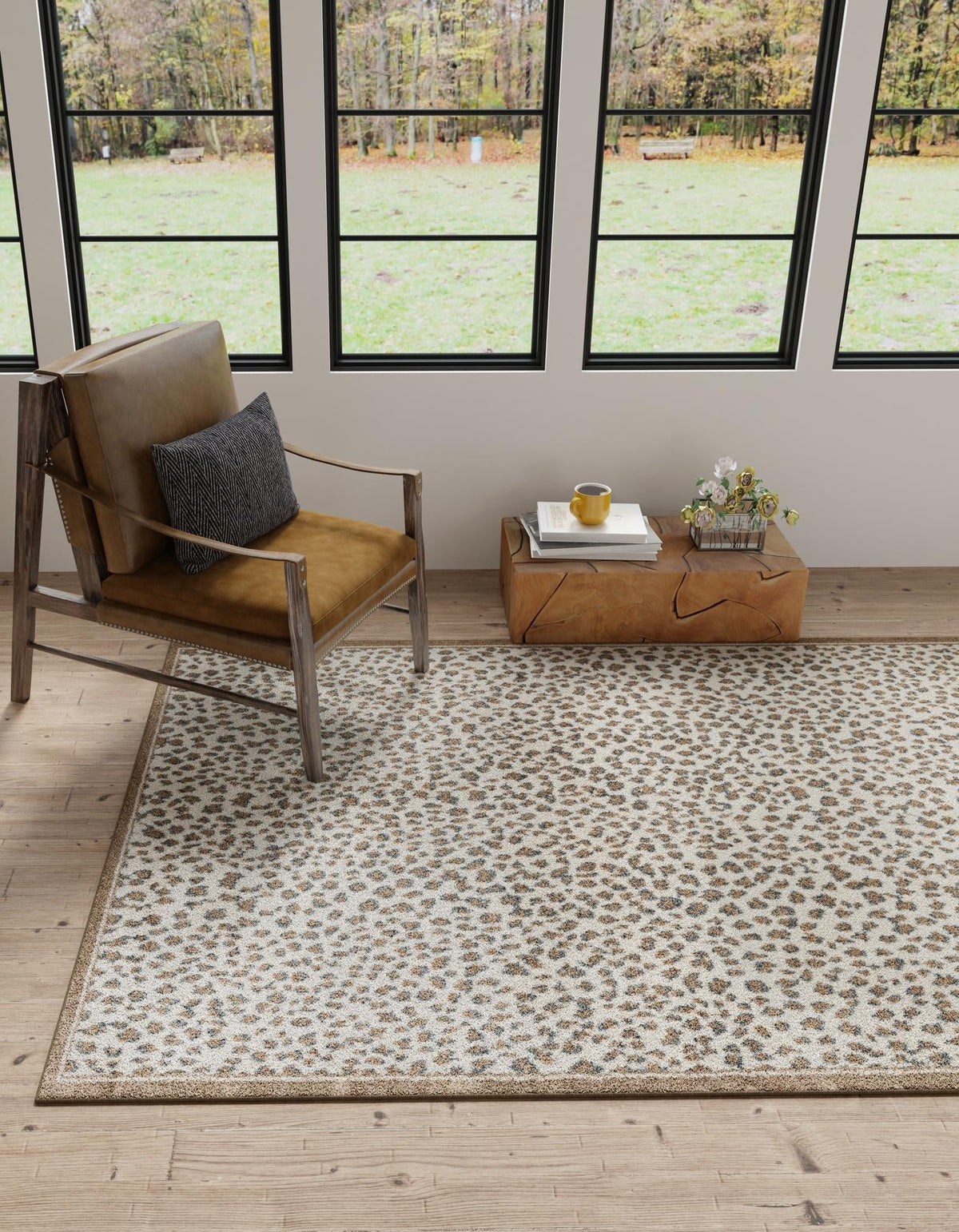 Savannah Sojourn Collection Area Rug - Serengeti Rectangle Brown  lifestyle 7