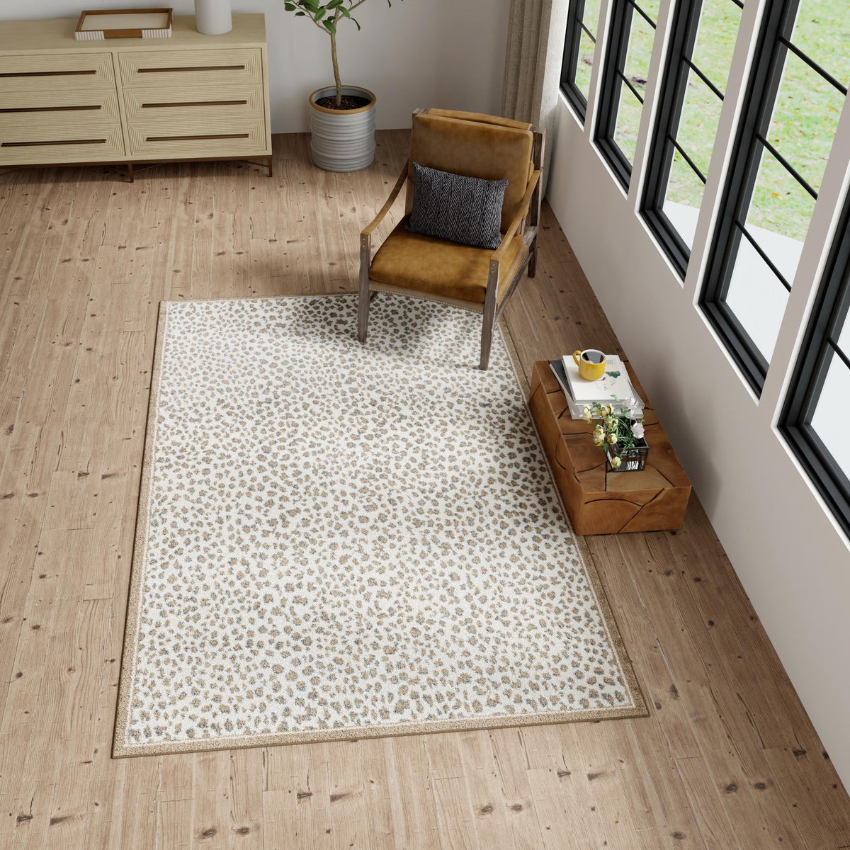 Savannah Sojourn Collection Area Rug - Serengeti Rectangle Brown  lifestyle 31