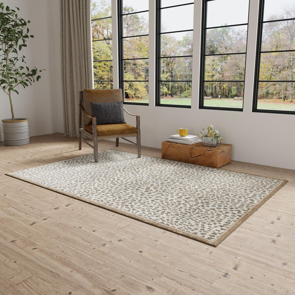 Savannah Sojourn Collection Area Rug - Serengeti Rectangle Brown  lifestyle 33