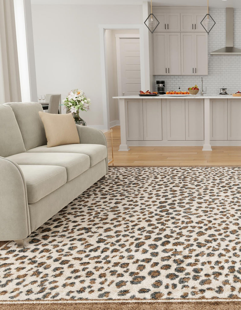 Savannah Sojourn Collection Area Rug - Serengeti Square Brown  lifestyle 103