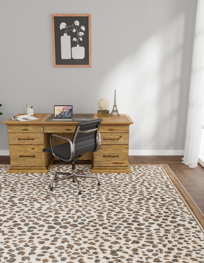 Savannah Sojourn Collection Area Rug - Serengeti Square Brown  lifestyle 117
