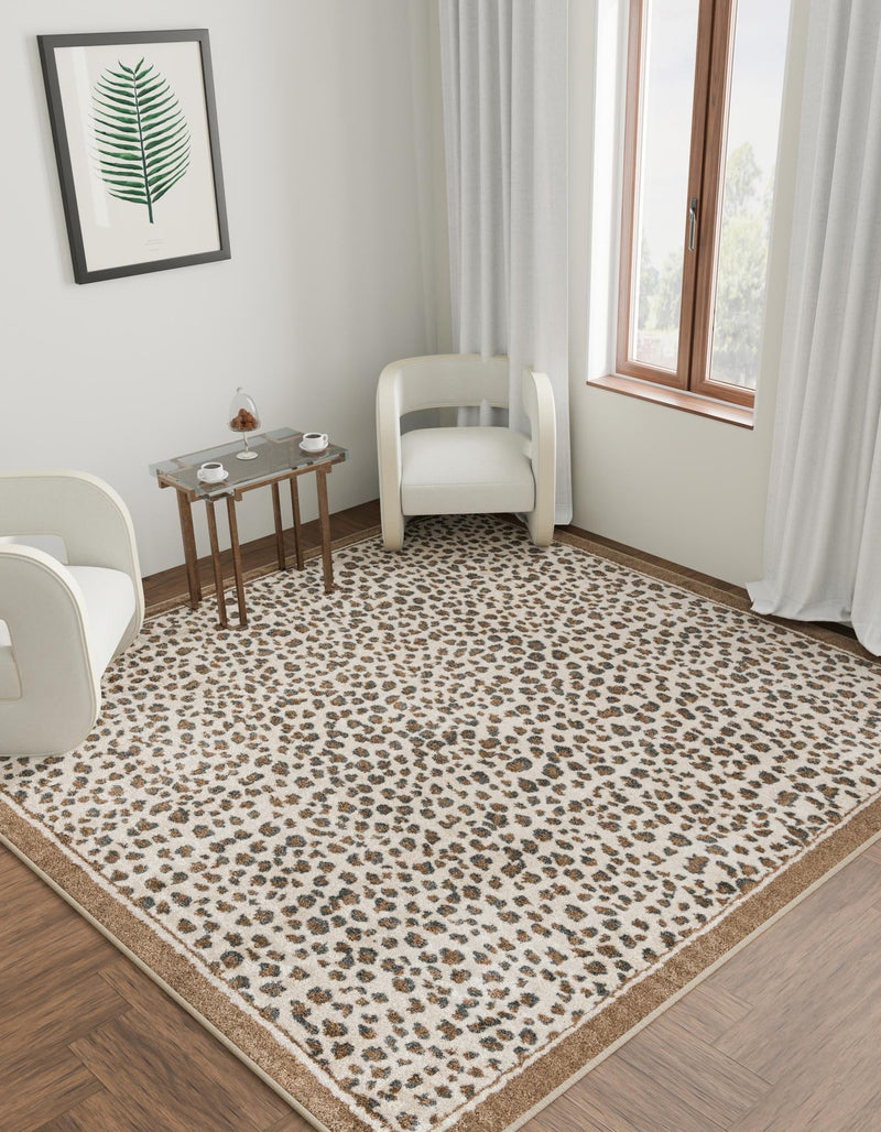Savannah Sojourn Collection Area Rug - Serengeti Square Brown  lifestyle 124