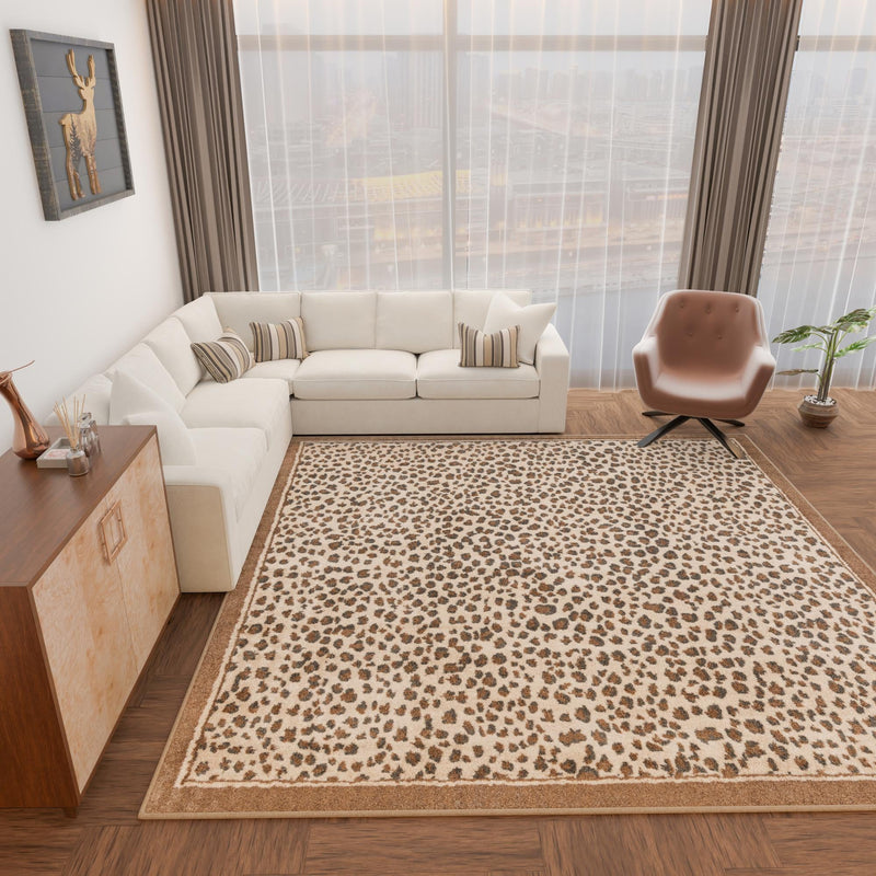Savannah Sojourn Collection Area Rug - Serengeti Square Brown  lifestyle 158