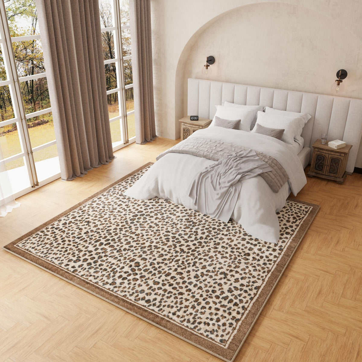 Savannah Sojourn Collection Area Rug - Serengeti Square Brown  lifestyle 161