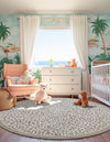 Savannah Sojourn Collection Area Rug - Serengeti Round Gray  lifestyle 86