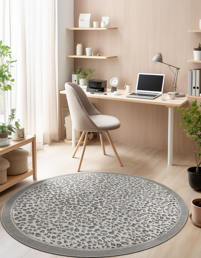 Savannah Sojourn Collection Area Rug - Serengeti Round Gray  lifestyle 98