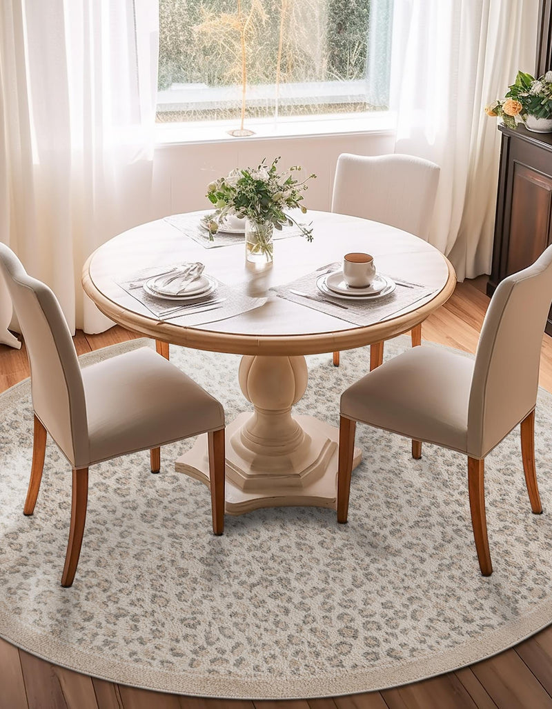 Savannah Sojourn Collection Area Rug - Serengeti Round Ivory  lifestyle 82