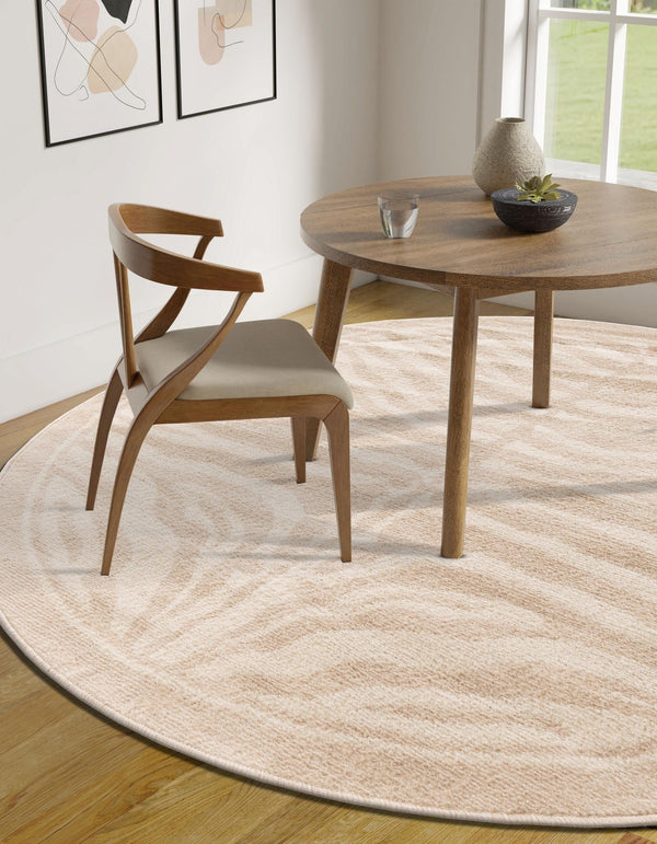 Savannah Sojourn Collection Area Rug -  Kalahari Round Beige and Ivory  lifestyle 53