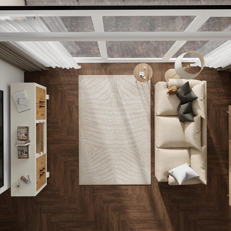 Savannah Sojourn Collection Area Rug -  Kalahari Rectangle Beige and Ivory  lifestyle 38