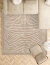 Savannah Sojourn Collection Area Rug -  Kalahari Square Beige and Ivory  lifestyle 96