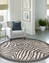 Savannah Sojourn Collection Area Rug -  Kalahari Round Gray and Ivory  lifestyle 68
