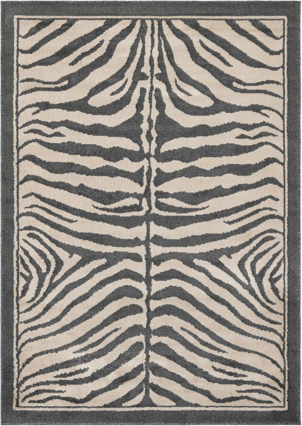 Savannah Sojourn Collection Area Rug -  Kalahari Rectangle Gray and Ivory Main