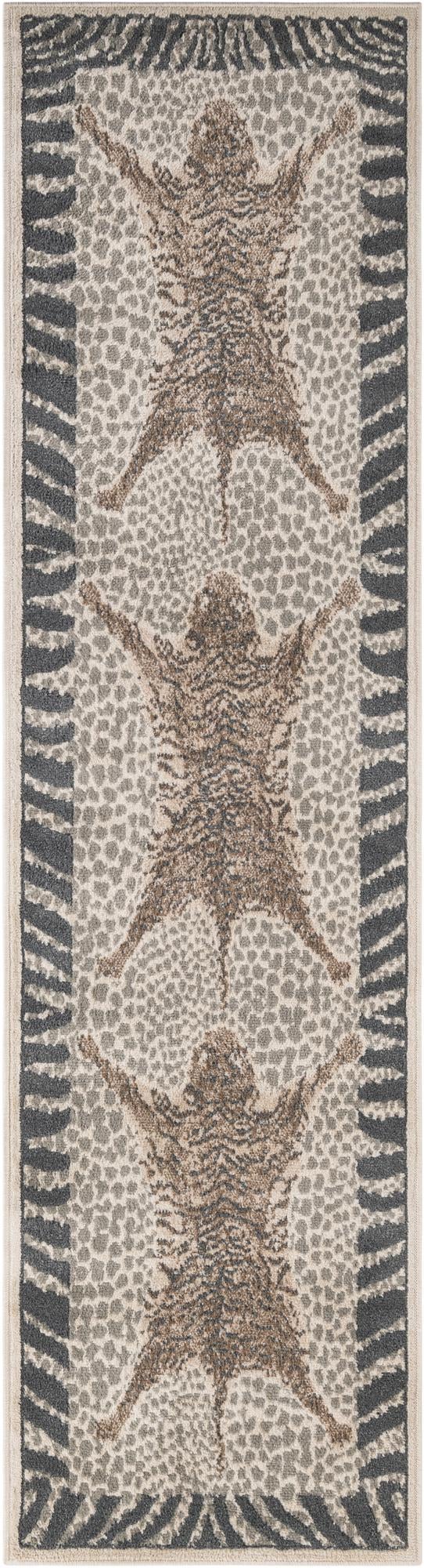 Savannah Sojourn Collection Area Rug -  Masai Runner Gray and Ivory  lifestyle 21