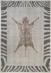 Savannah Sojourn Collection Area Rug -  Masai Rectangle Gray and Ivory Main