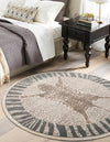 Savannah Sojourn Collection Area Rug -  Masai Round Gray and Ivory  lifestyle 23