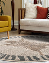 Savannah Sojourn Collection Area Rug -  Masai Round Gray and Ivory  lifestyle 36