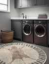 Savannah Sojourn Collection Area Rug -  Masai Round Gray and Ivory  lifestyle 38