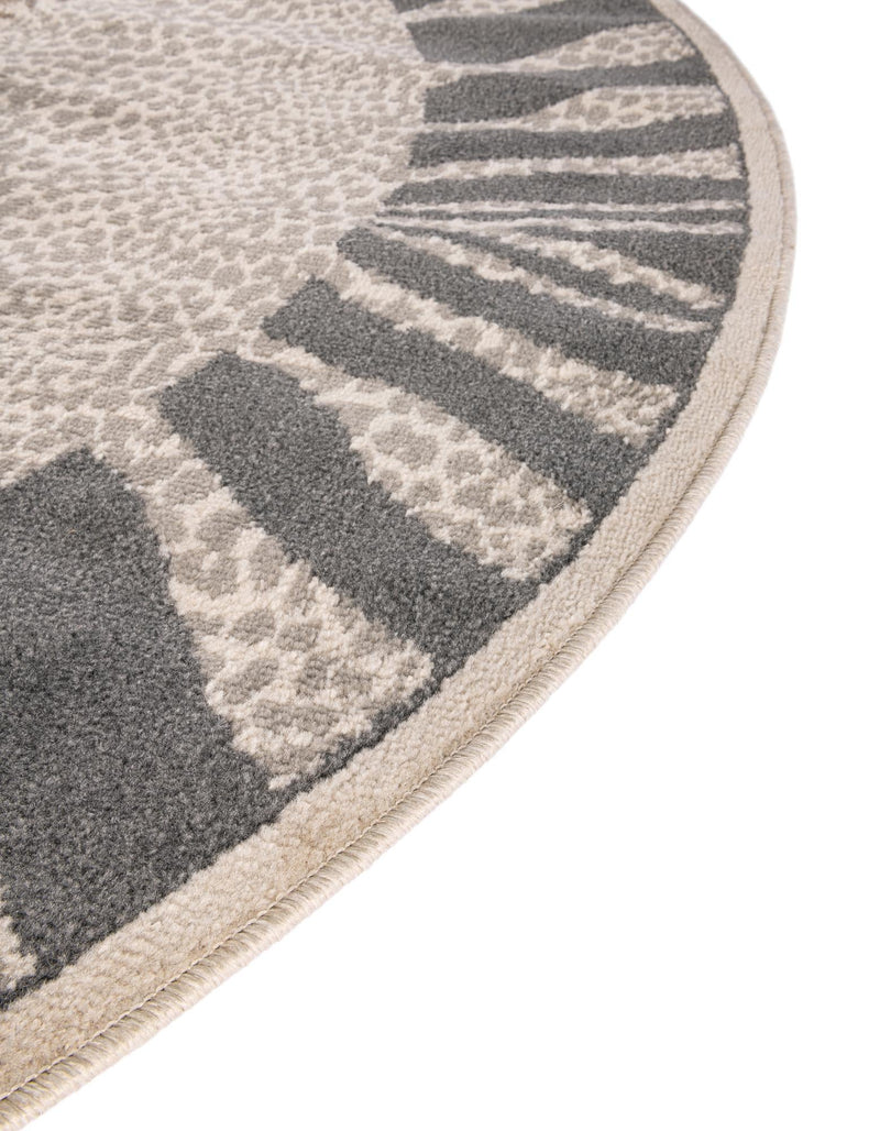 Savannah Sojourn Collection Area Rug -  Masai Round Gray and Ivory  lifestyle 51