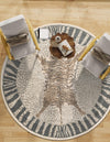 Savannah Sojourn Collection Area Rug -  Masai Round Gray and Ivory  lifestyle 75