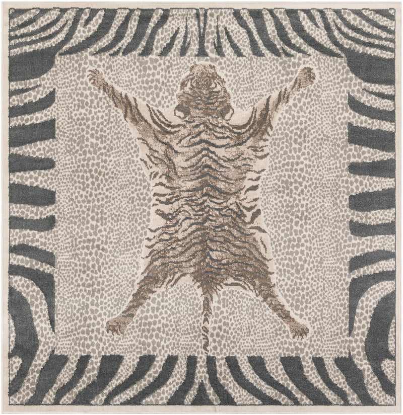 Savannah Sojourn Collection Area Rug -  Masai Square Gray and Ivory  lifestyle 23