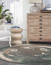 Savannah Sojourn Collection Area Rug -  Okavango Round Multi  lifestyle 27