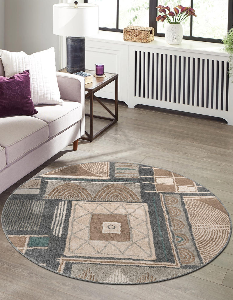 Savannah Sojourn Collection Area Rug -  Tsavo Round Multi  lifestyle 21