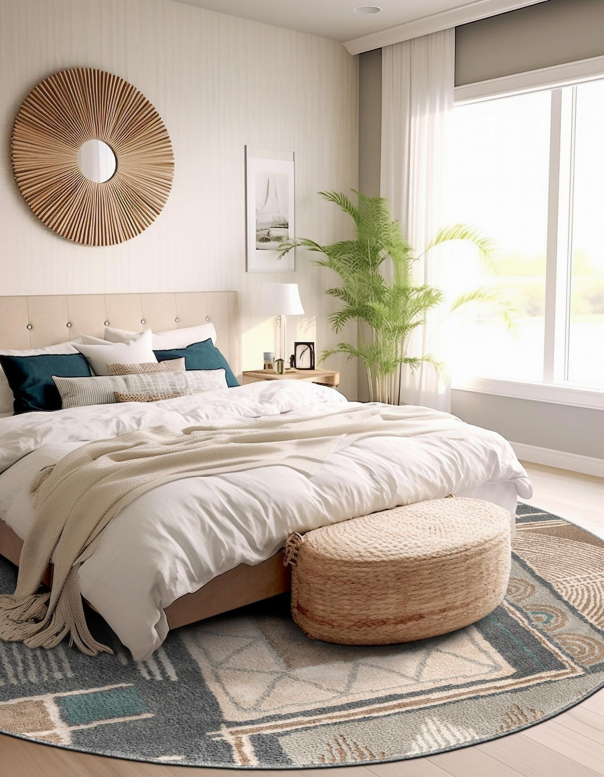 Savannah Sojourn Collection Area Rug -  Tsavo Round Multi  lifestyle 30