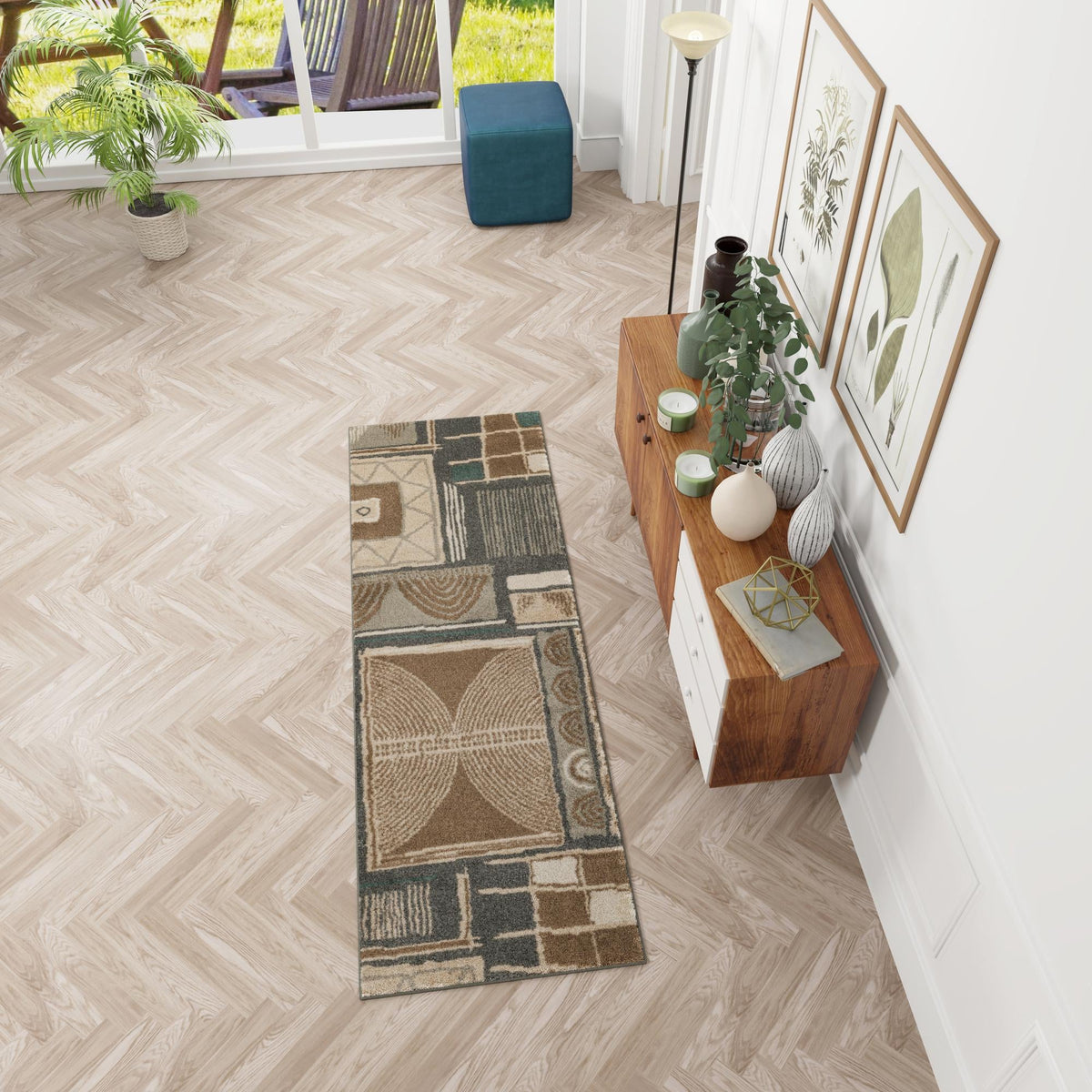 Savannah Sojourn Collection Area Rug -  Tsavo Runner Multi  lifestyle 75
