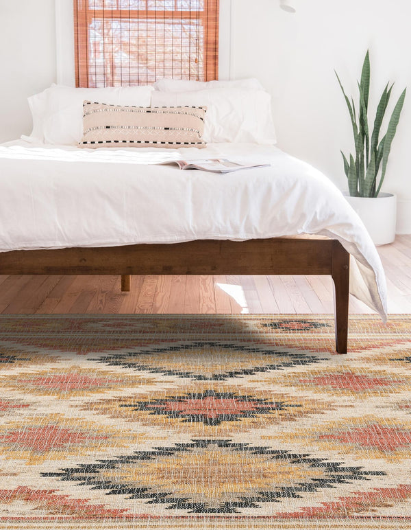 Desert Weave Jute Collection Area Rug - Sahara Rectangle Multi  lifestyle 3