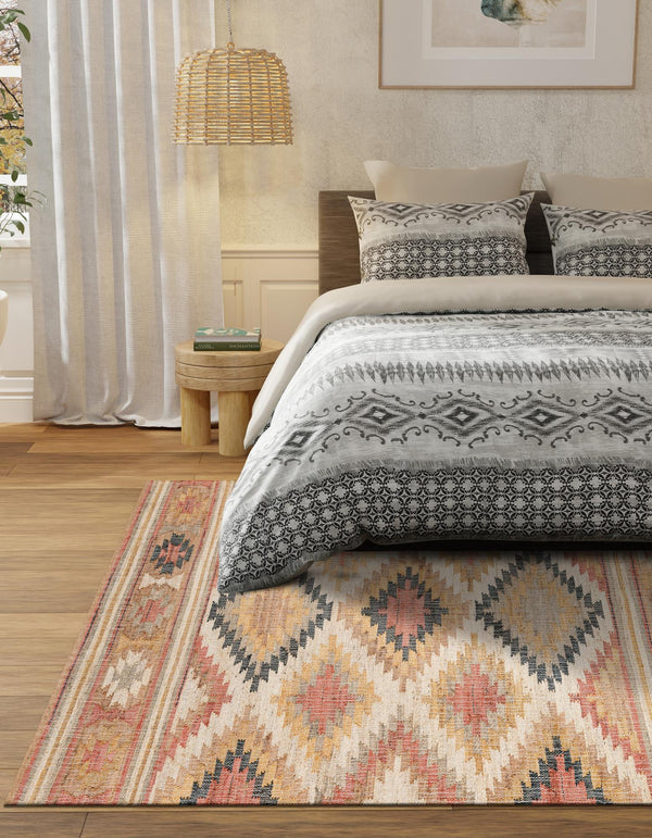 Desert Weave Jute Collection Area Rug - Sahara Rectangle Multi  lifestyle 9