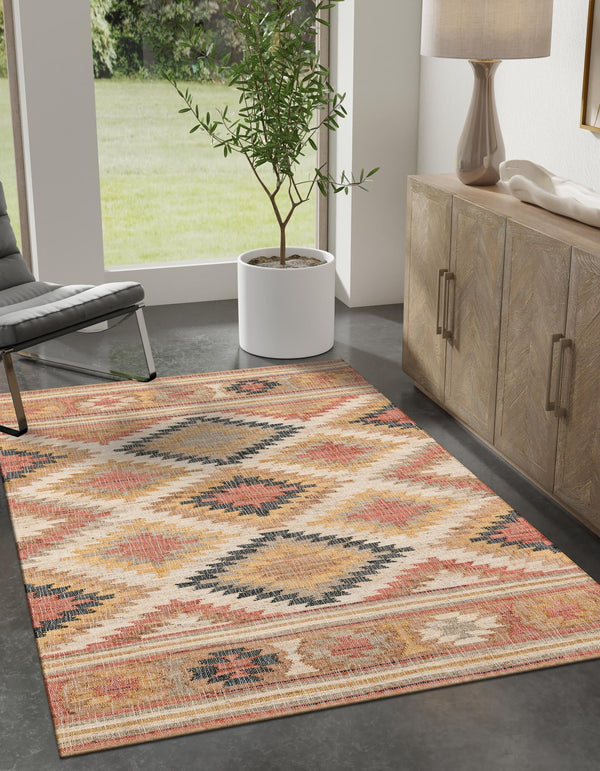 Desert Weave Jute Collection Area Rug - Sahara Rectangle Multi  lifestyle 10
