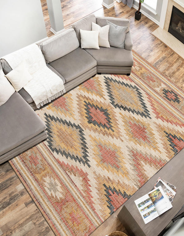 Desert Weave Jute Collection Area Rug - Sahara Rectangle Multi  lifestyle 11