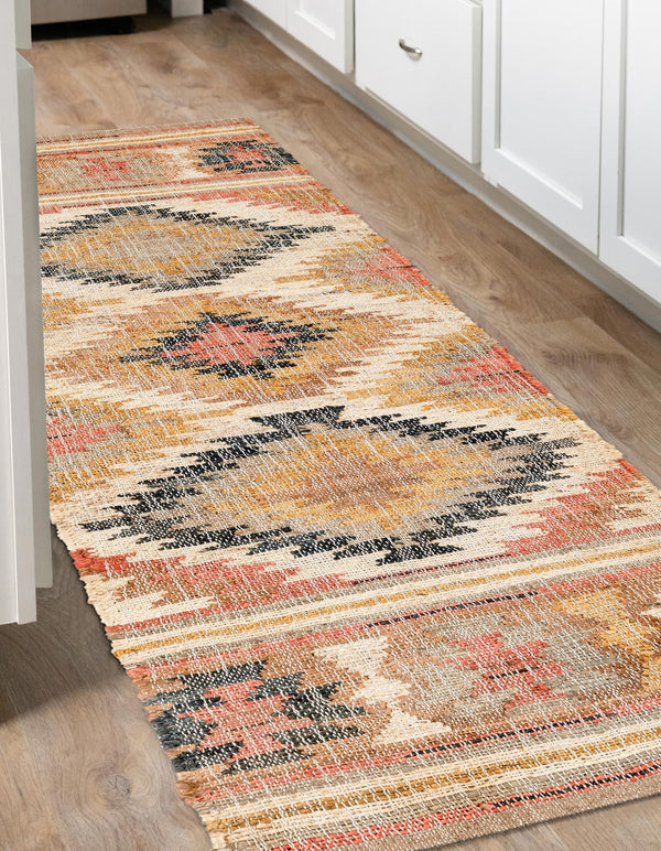 Desert Weave Jute Collection Area Rug - Sahara Runner Multi  lifestyle 33