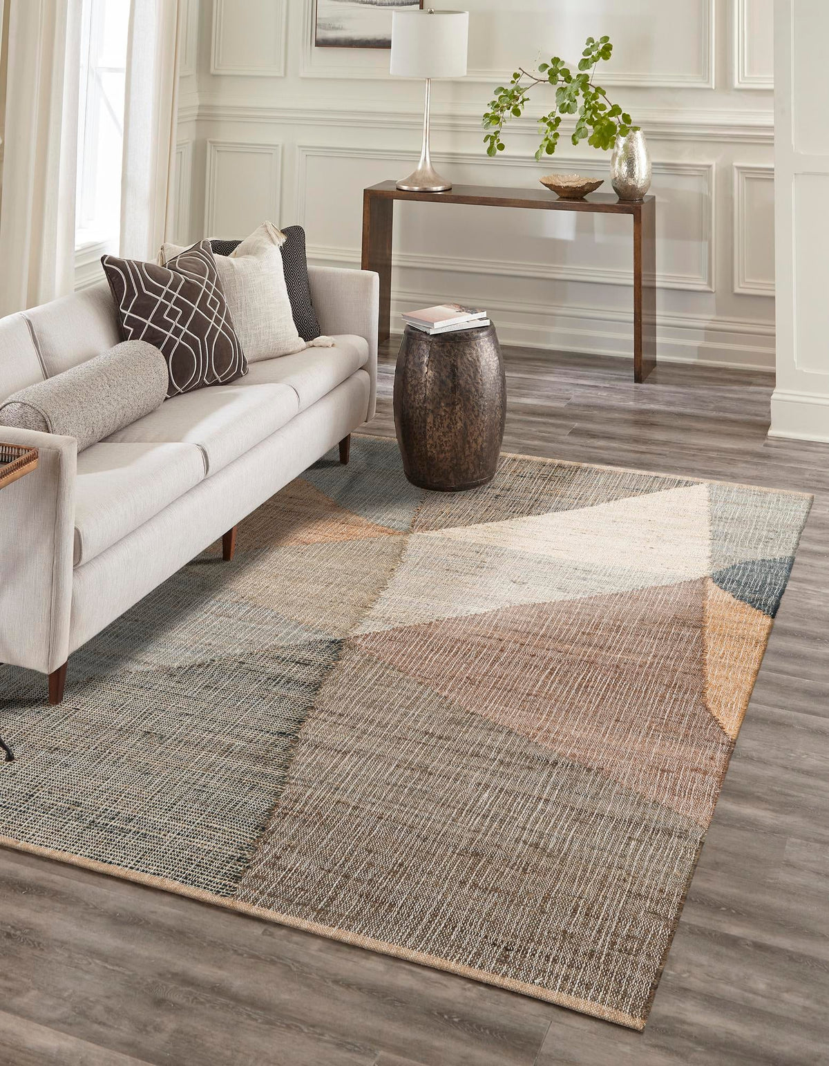 Desert Weave Jute Collection Area Rug -  Mojave Rectangle Multi  lifestyle 2