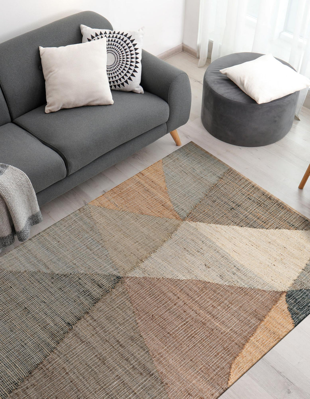 Desert Weave Jute Collection Area Rug -  Mojave Rectangle Multi  lifestyle 11