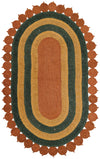 Woven Seaside Jute Collection Area Rug - Coastalhaven (Orange Green Yellow) Oval Orange Green Yellow  lifestyle 3