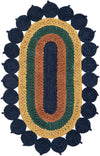 Woven Seaside Jute Collection Area Rug - Coastalhaven (Navy Blue Yellow Green) Oval Navy Blue Yellow Green  lifestyle 4