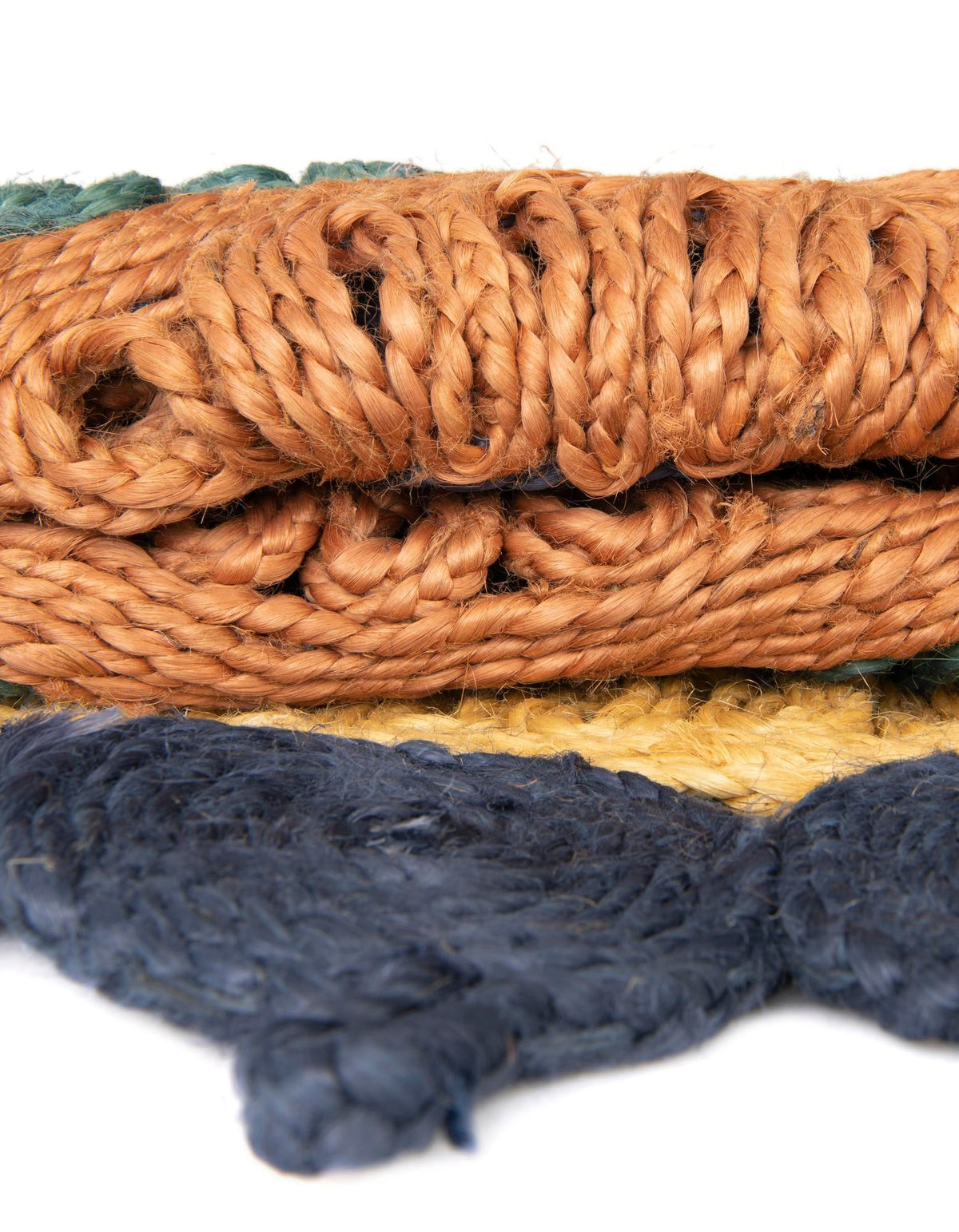 Woven Seaside Jute Collection Area Rug - Coastalhaven (Navy Blue Yellow Green) Round Navy Blue Yellow Green  lifestyle 19